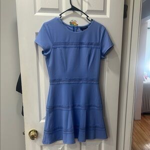 Blue Tiered Fit and Flare Mini Dress
